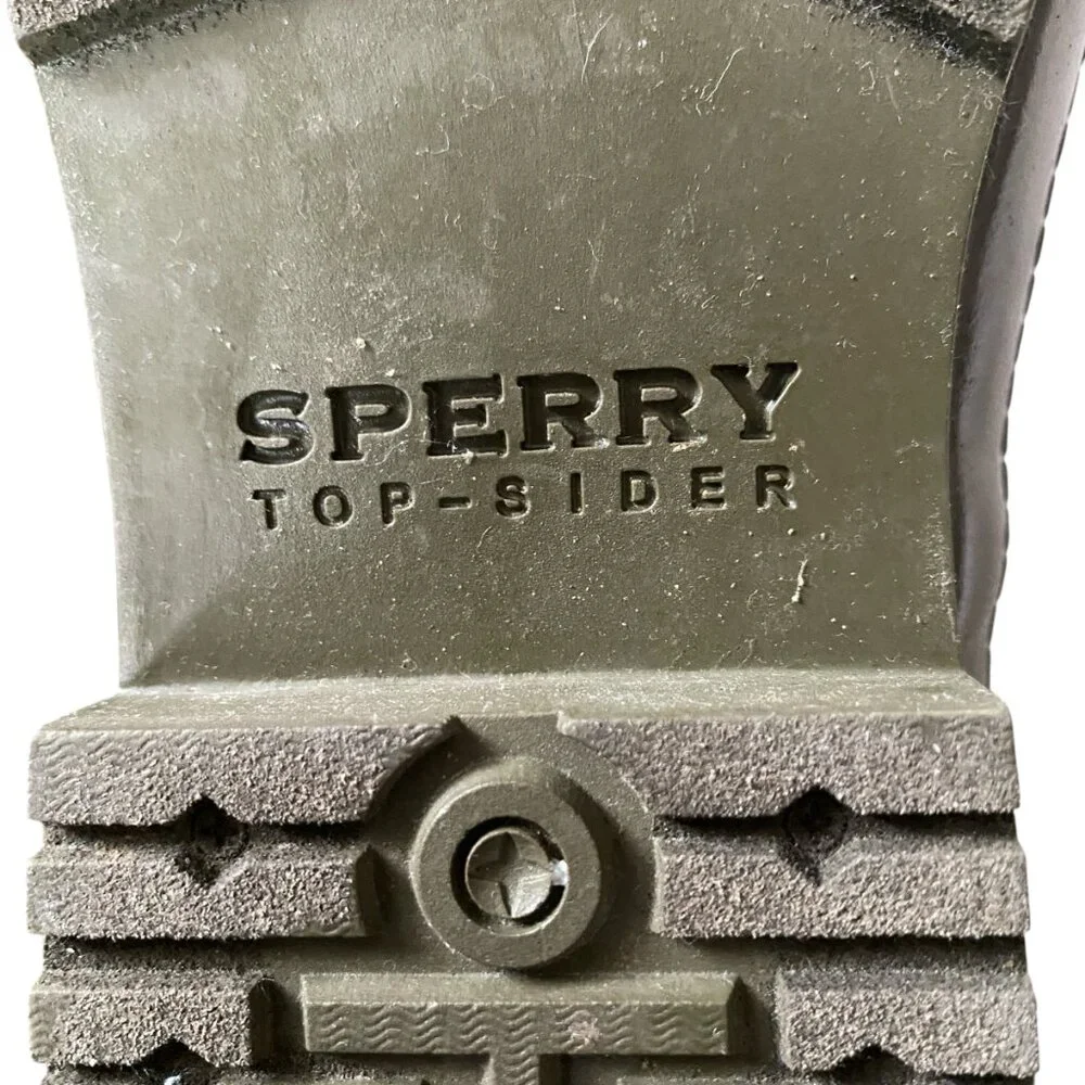 Sperry Top-Sider women's size 6 army green waterproof rubber rain boots footwear